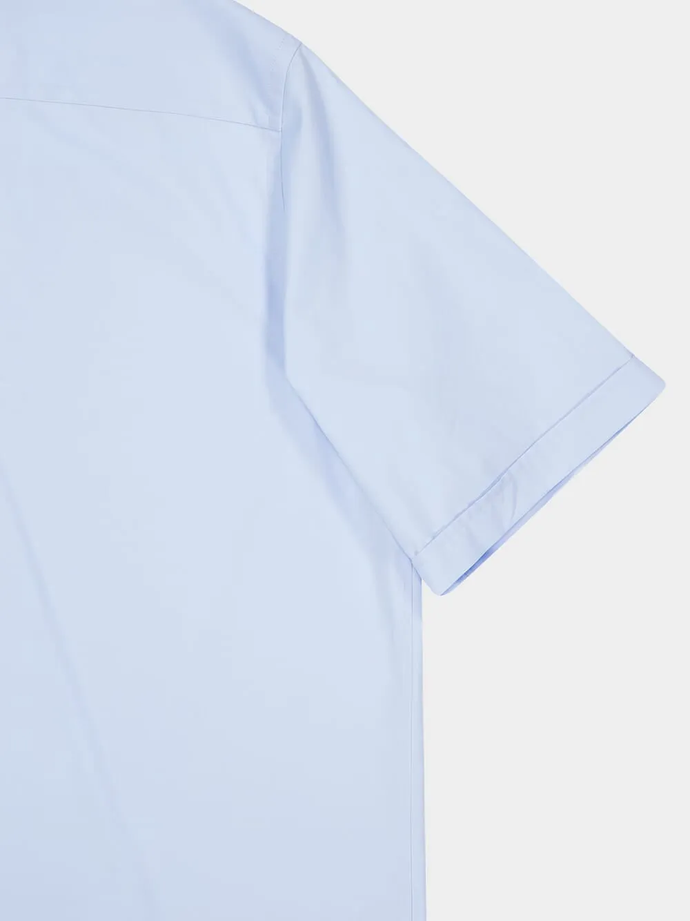 Light Blue Cotton Boxy Fit Short Sleeve Shirt sold by Fashion Clinic product image thumbnail 4