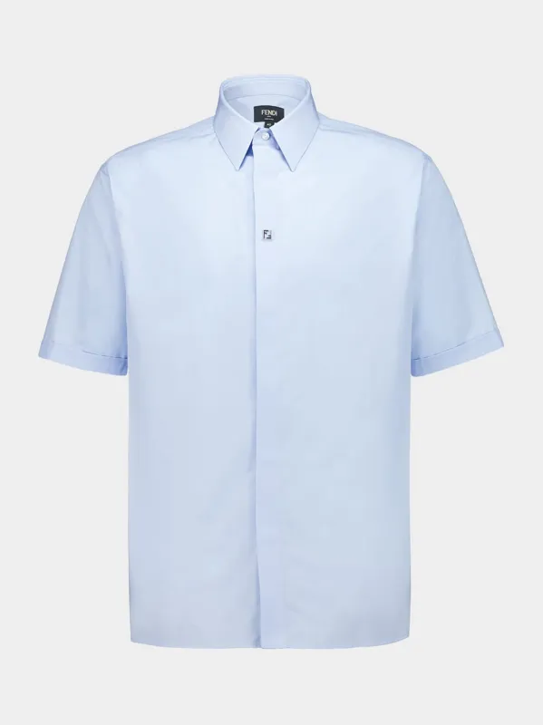 Light Blue Cotton Boxy Fit Short Sleeve Shirt sold by Fashion Clinic