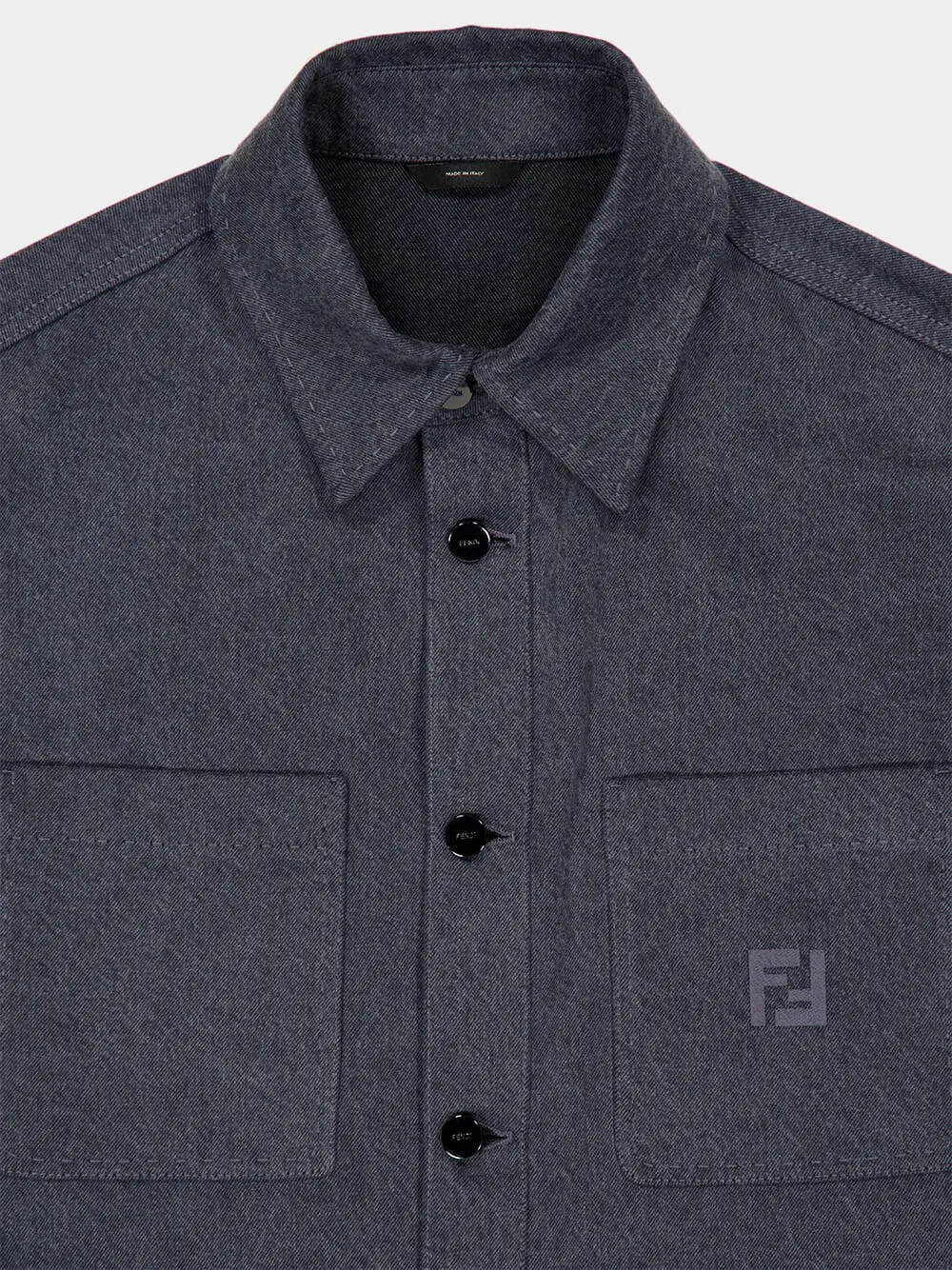 Grey Denim Go-To Jacket with Patch Pockets sold by Fashion Clinic product image thumbnail 3