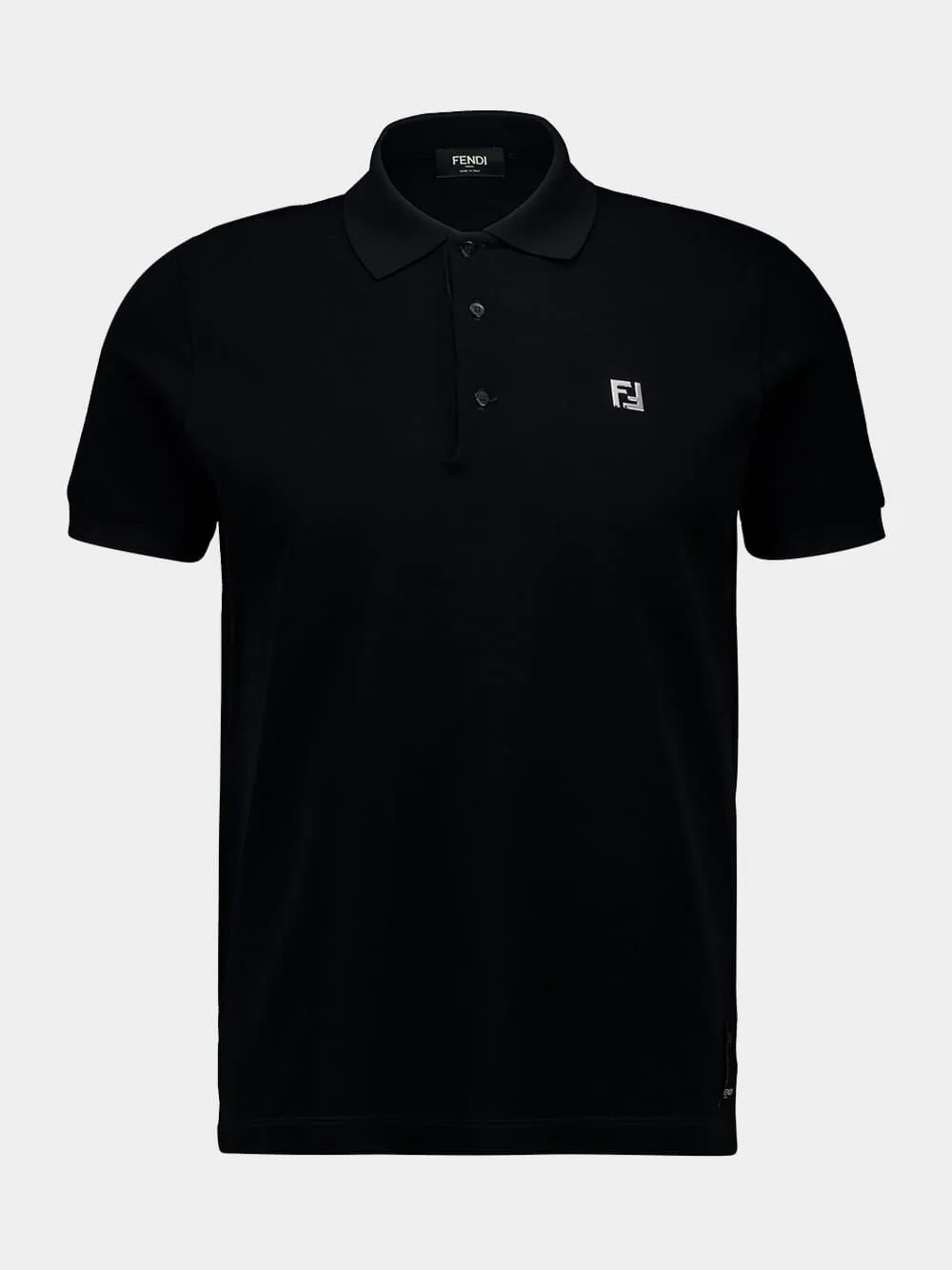 Black Cotton Piqué Slim Fit Polo Shirt sold by Fashion Clinic