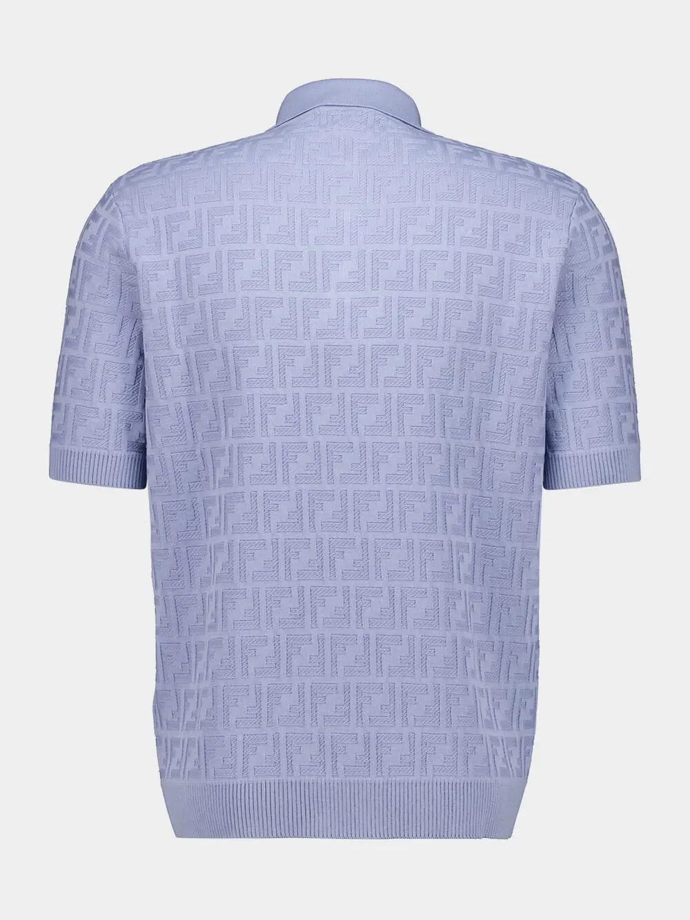 Light Blue FF Knit Cotton Polo Shirt sold by Fashion Clinic product image thumbnail 2