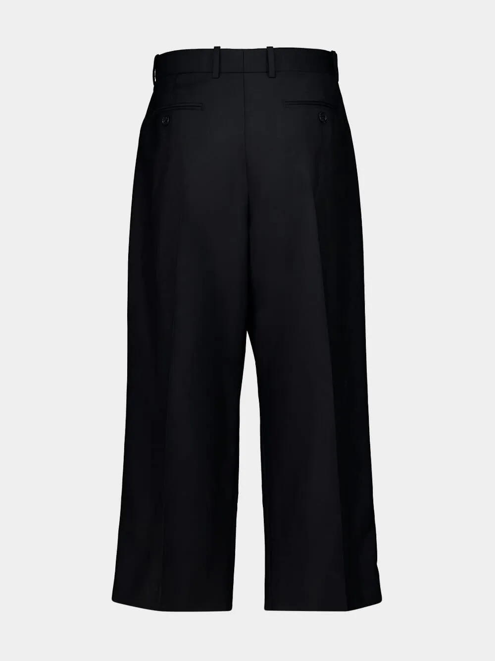 Black Cropped Double Pleat Wool and Mohair Pants sold by Fashion Clinic product image thumbnail 4