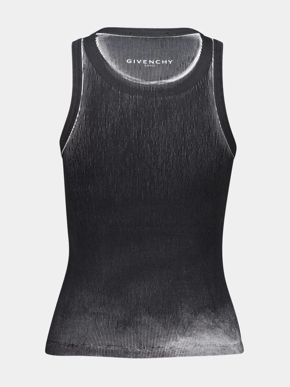 Indigo Ribbed Cotton Tank Top with Artistic Contrast Print sold by Fashion Clinic product image thumbnail 2