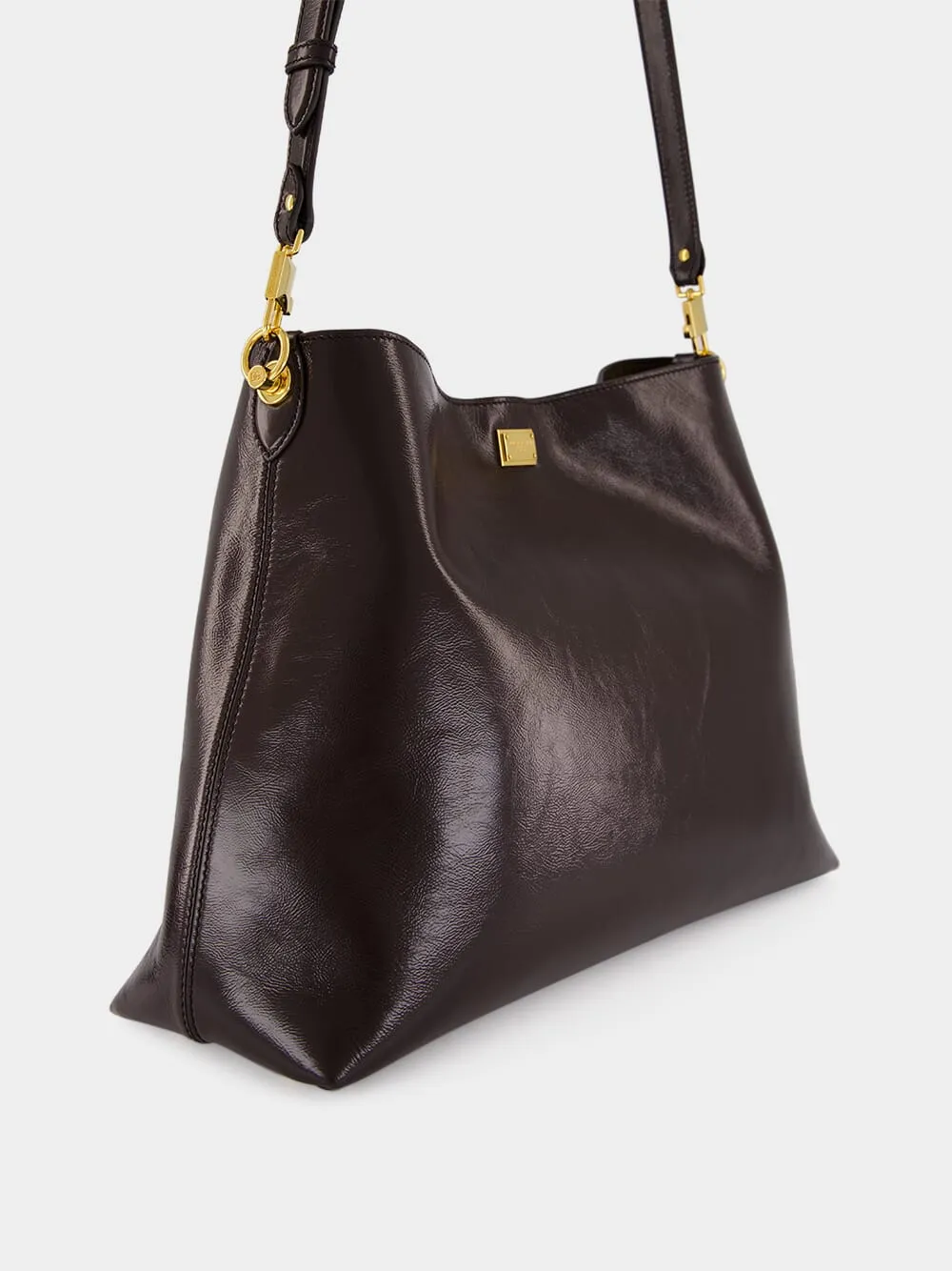 Chocolate Large Vittoria Shoulder Bag sold by Fashion Clinic product image thumbnail 3