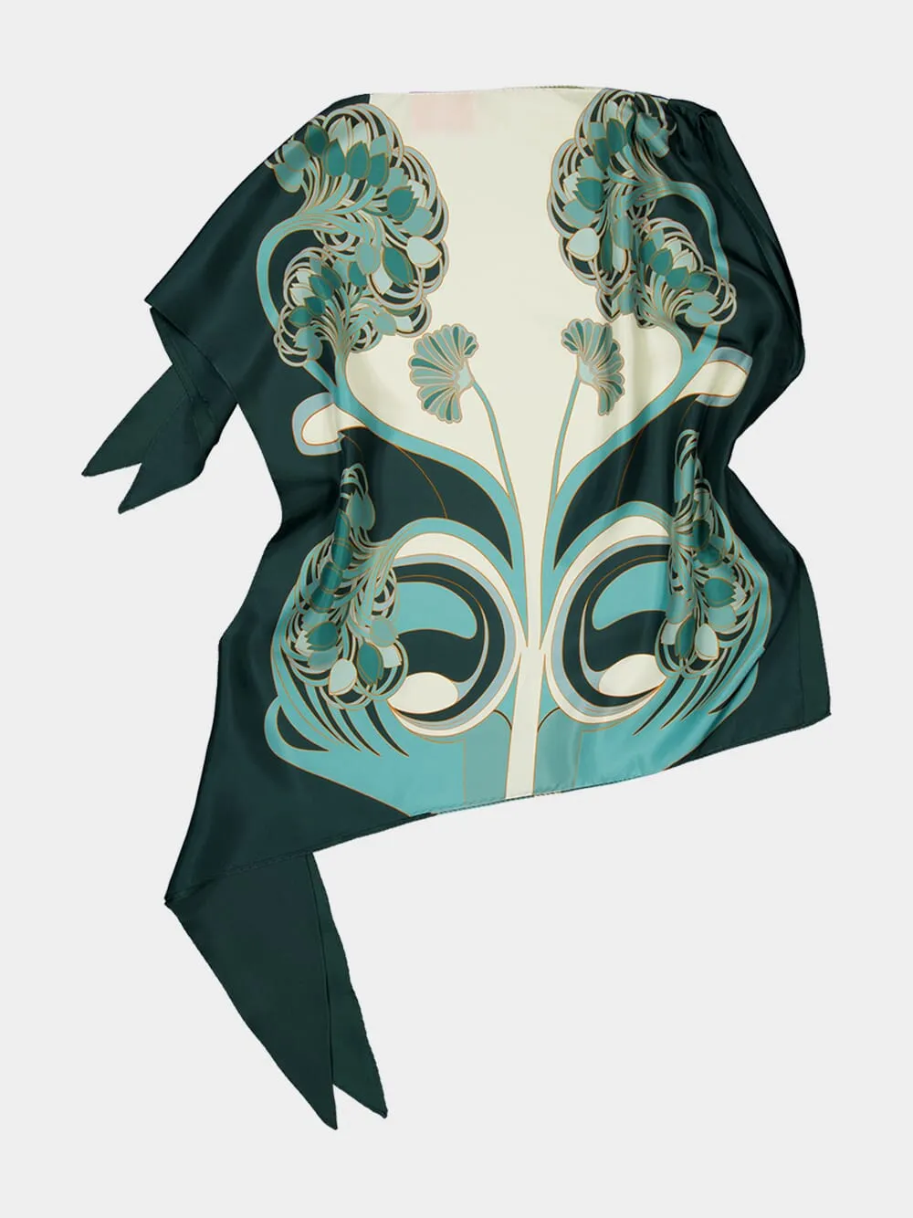 Mint Silk Printed Foulard sold by Fashion Clinic