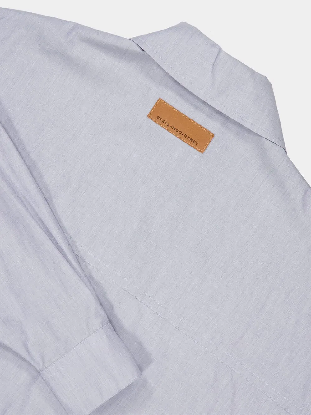 Blue Grey Chambray Cotton Shirt Jacket sold by Fashion Clinic product image thumbnail 5