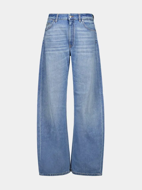 Mid Blue Mid Waist Relaxed Curve Jeans sold by Fashion Clinic
