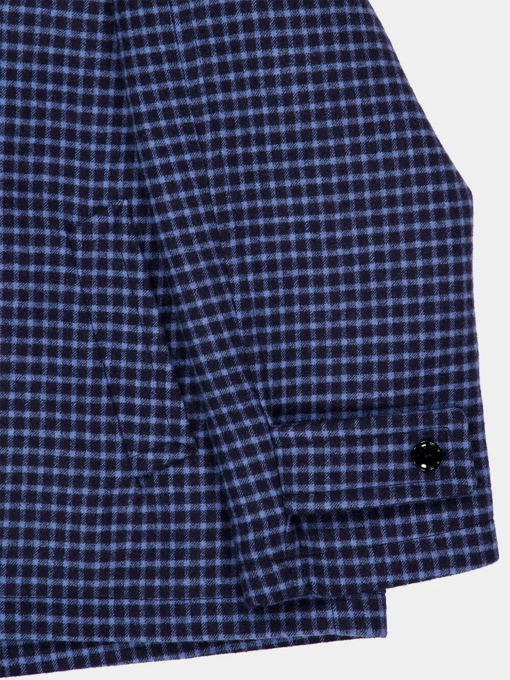 Blue Checked Virgin Wool Buttoned Jacket sold by Fashion Clinic product image thumbnail 4