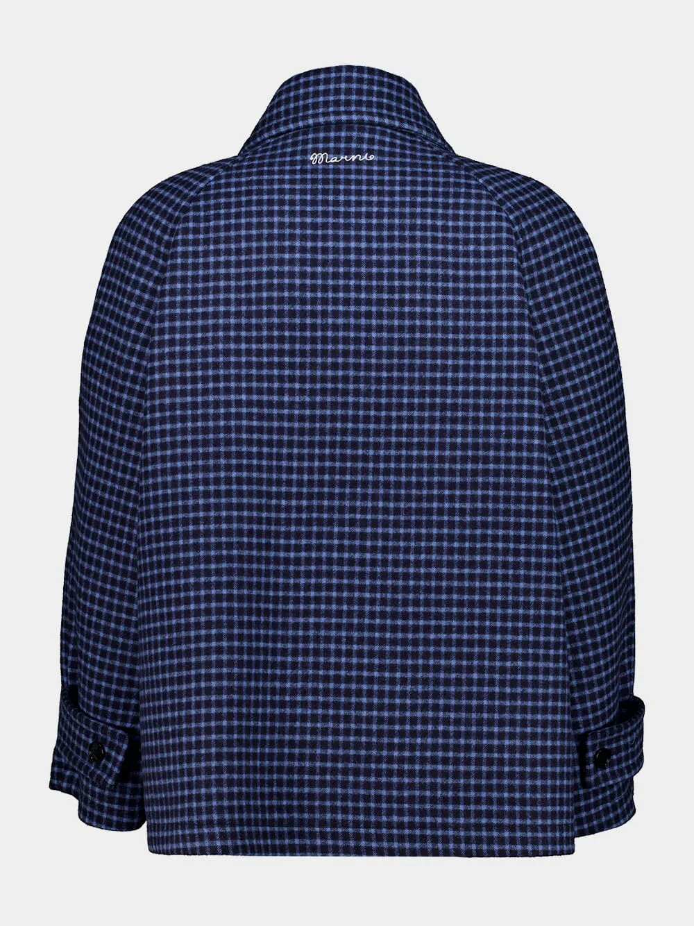 Blue Checked Virgin Wool Buttoned Jacket sold by Fashion Clinic product image thumbnail 2