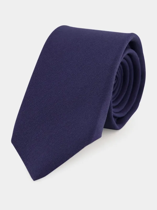 Navy Blue Silk Satin Tie sold by Fashion Clinic