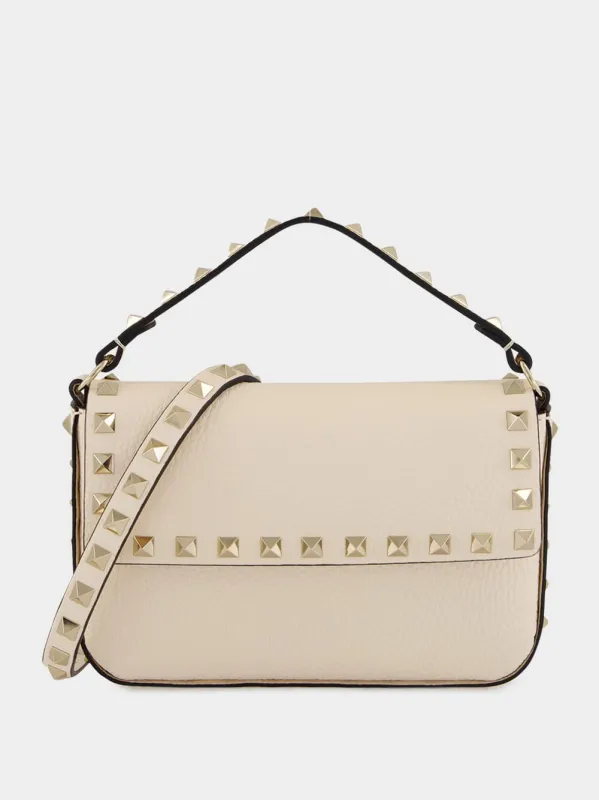 Light Ivory Mini Calf Leather Rockstud Bag sold by Fashion Clinic