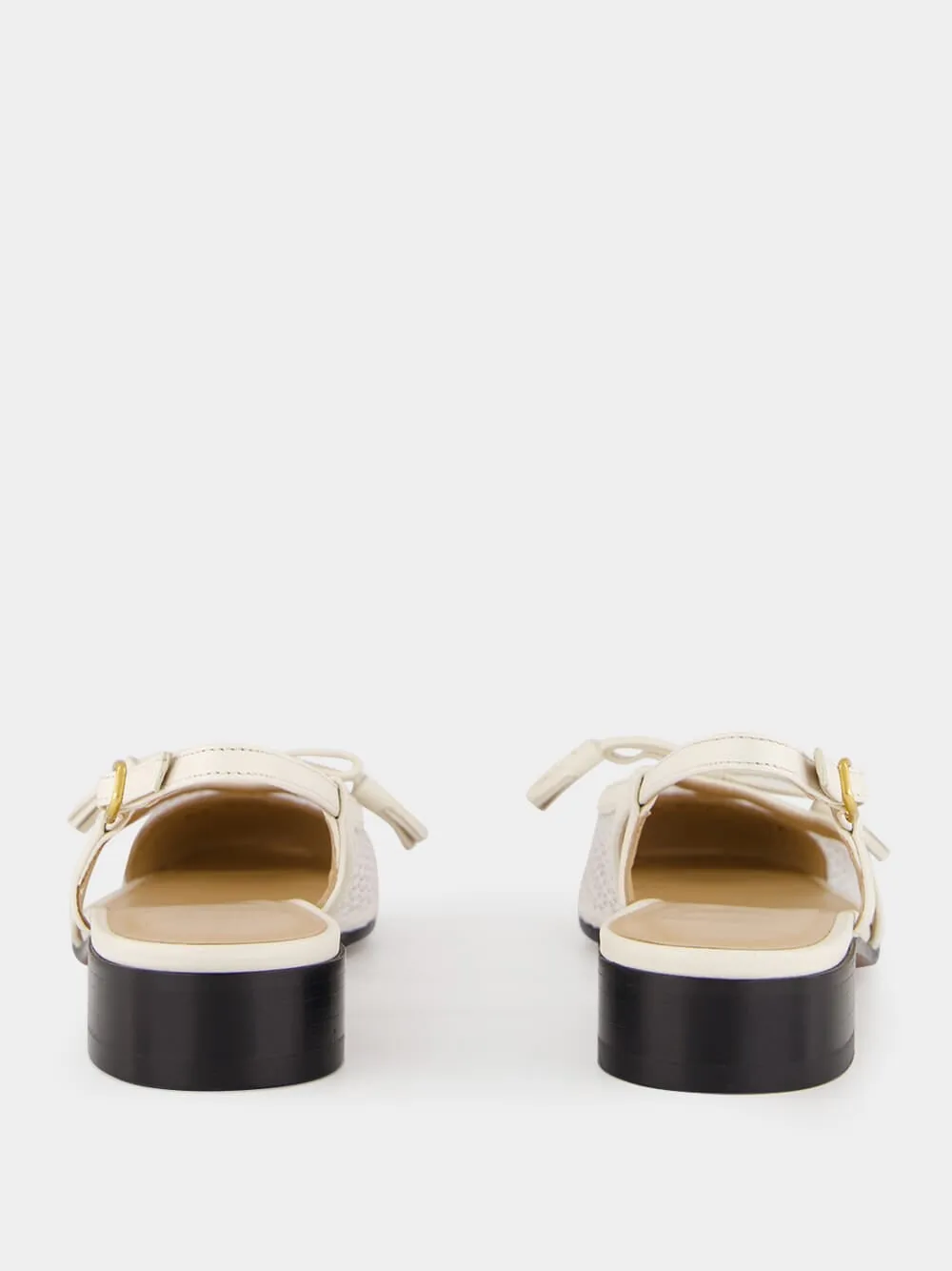 Ivory Kid Leather Slingback Flats sold by Fashion Clinic product image thumbnail 5