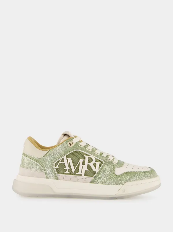 Green Tea Low-Top Leather Sneakers sold by Fashion Clinic