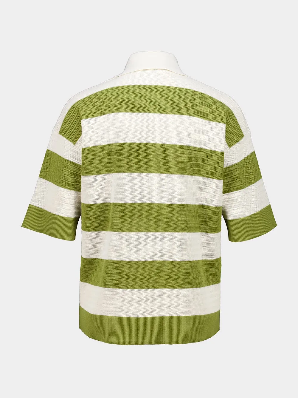 White Cream and Matcha Cotton Polo sold by Fashion Clinic product image thumbnail 3