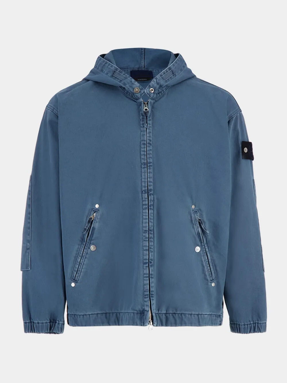 Indigo Denim Hooded Zip-Up Jacket sold by Fashion Clinic