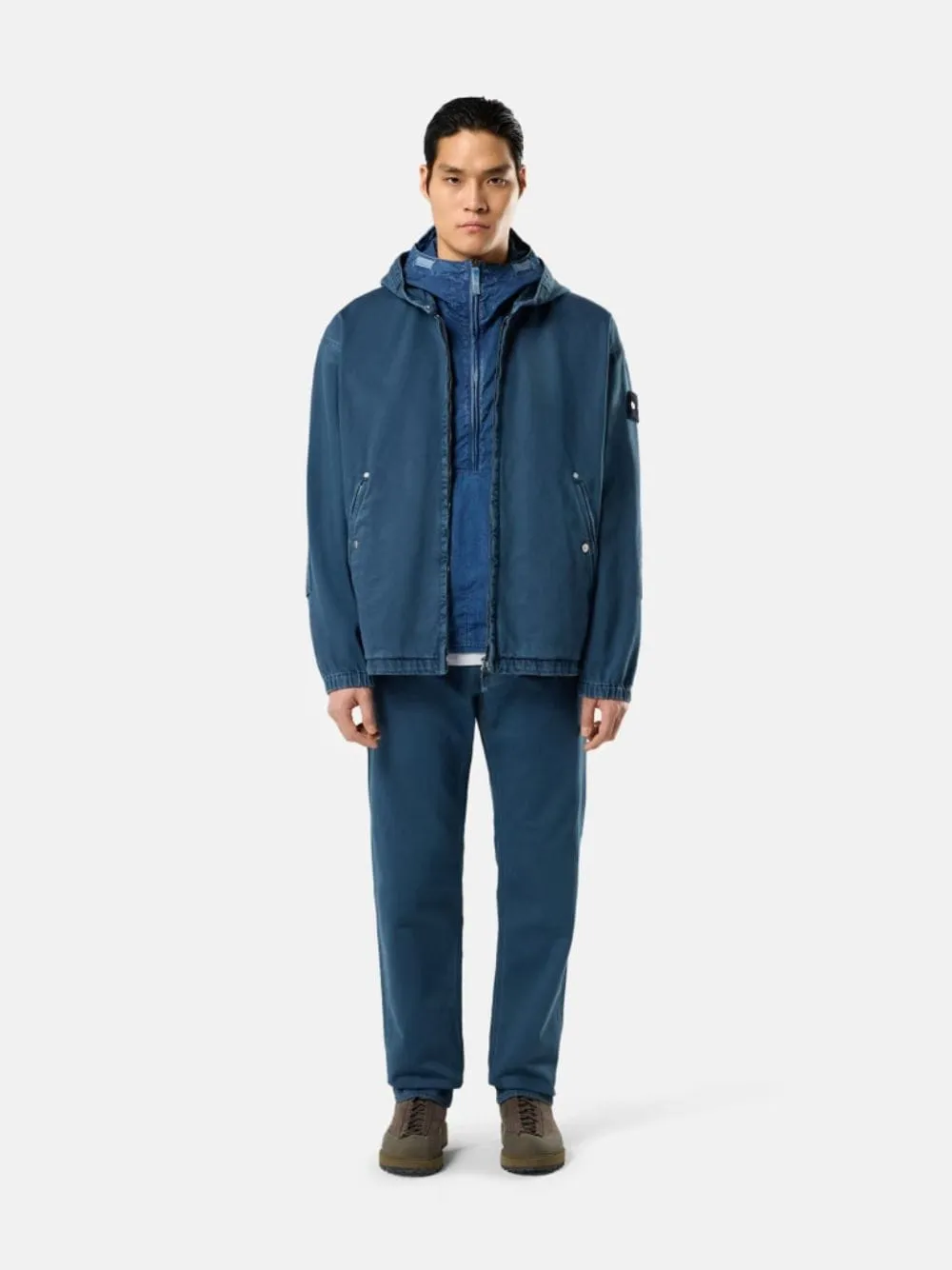 Indigo Denim Hooded Zip-Up Jacket sold by Fashion Clinic product image thumbnail 2