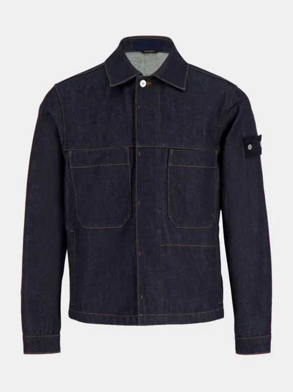 Indigo Raw Denim Coach Jacket sold by Fashion Clinic