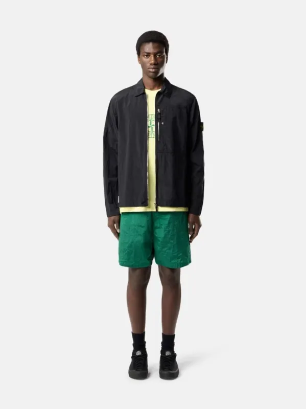 Black Nylon Metal ECONYL Overshirt sold by Fashion Clinic