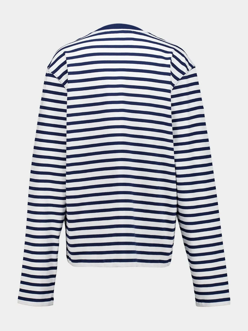 Ink Blue and White Cotton Marinière T-Shirt sold by Fashion Clinic product image thumbnail 4