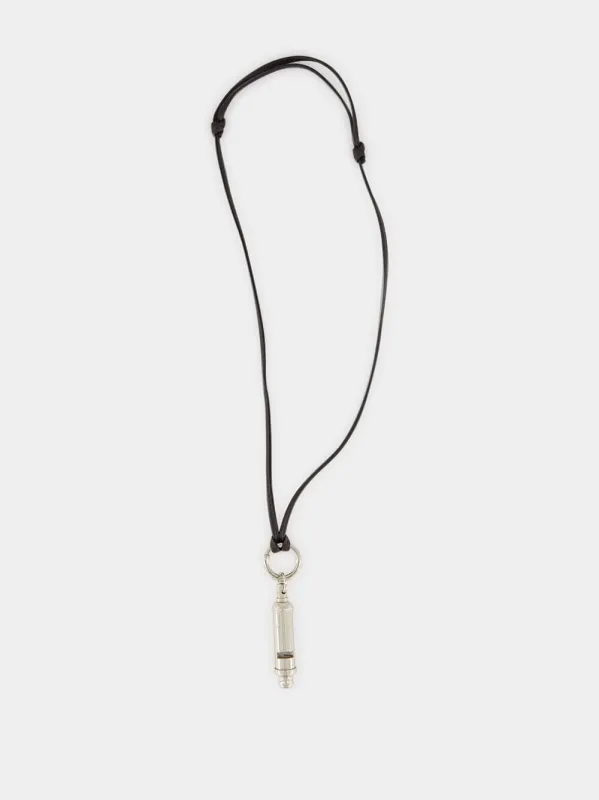 Silver ACME Whistle Leather Necklace sold by Fashion Clinic