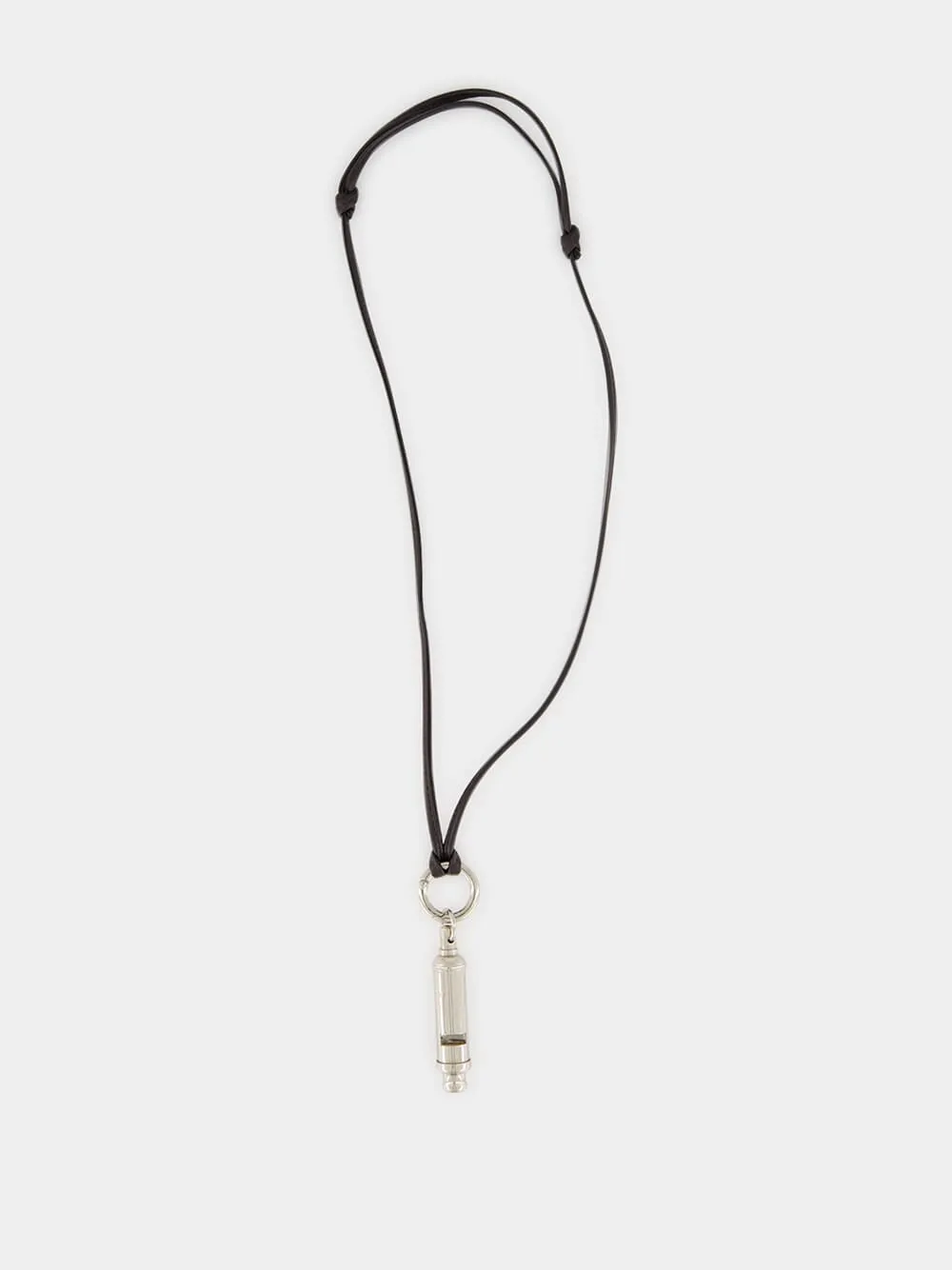 Silver ACME Whistle Leather Necklace sold by Fashion Clinic