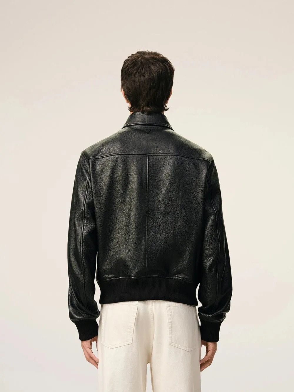 Black Lamb Leather Zipped Jacket sold by Fashion Clinic product image thumbnail 3