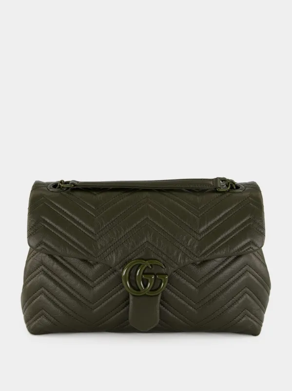 Forest Green GG Marmont Medium Bag made by Gucci