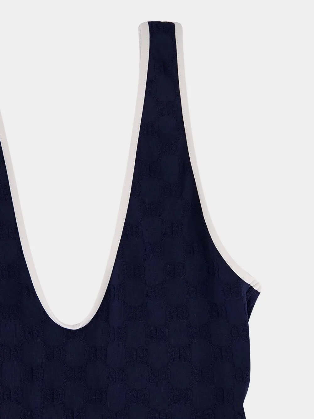 Navy Blue GG Jacquard Swimsuit sold by Fashion Clinic product image thumbnail 3