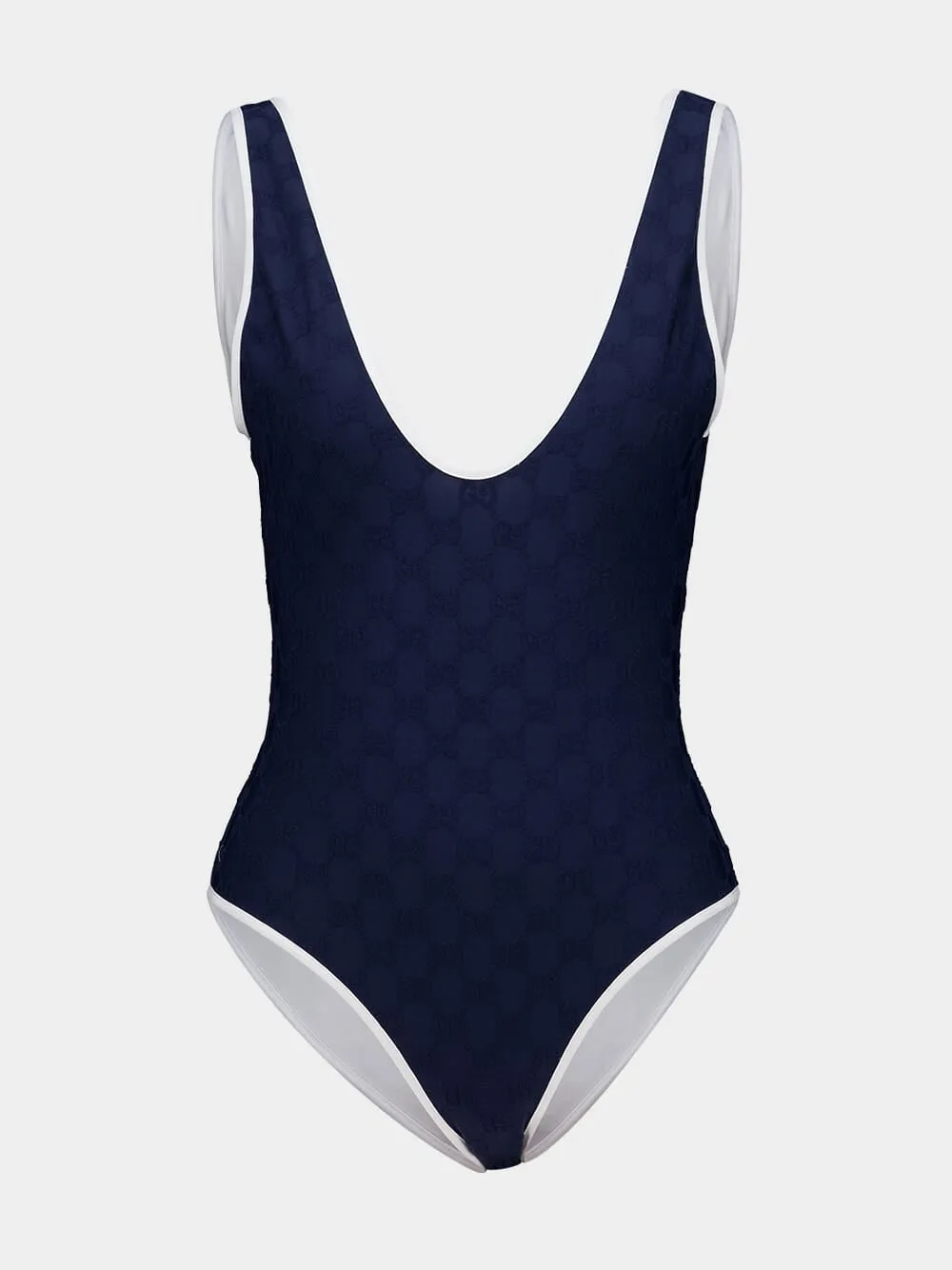 Navy Blue GG Jacquard Swimsuit sold by Fashion Clinic