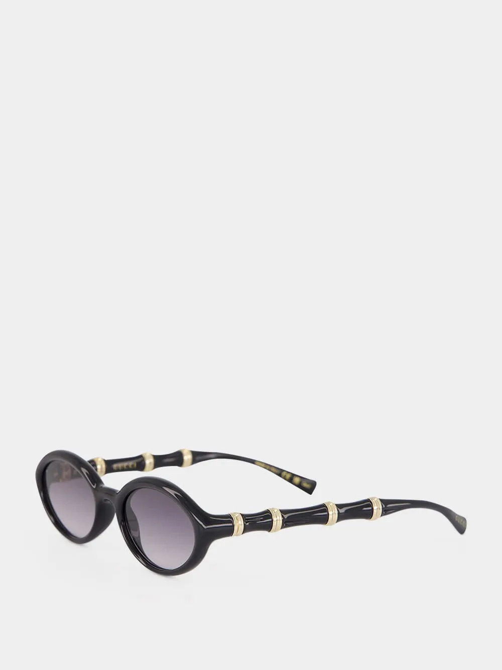 Black Oval Bamboo Sunglasses sold by Fashion Clinic product image thumbnail 3