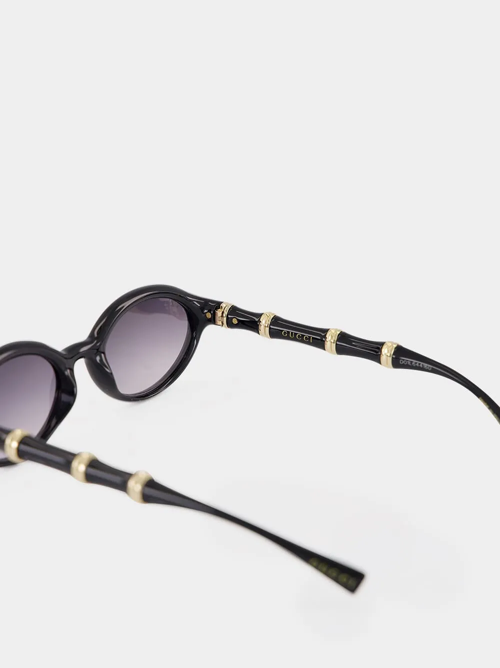 Black Oval Bamboo Sunglasses sold by Fashion Clinic product image thumbnail 4