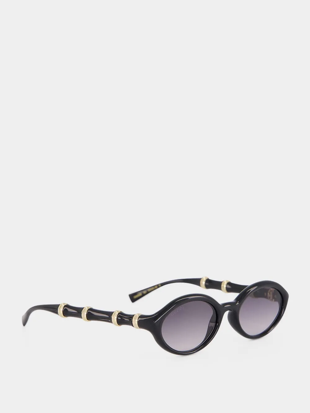 Black Oval Bamboo Sunglasses sold by Fashion Clinic product image thumbnail 2