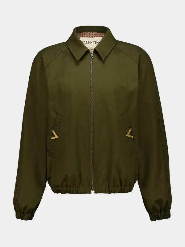 Military Green Cotton Jacket sold by Fashion Clinic
