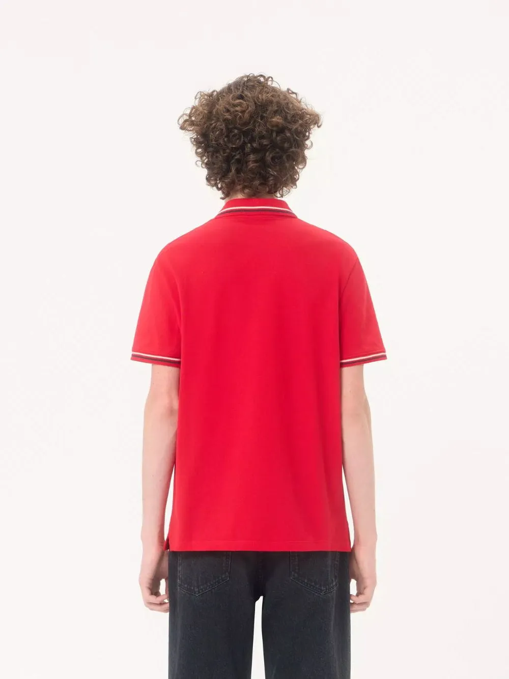Red Piqué Polo with VLogo Patch sold by Fashion Clinic product image thumbnail 3