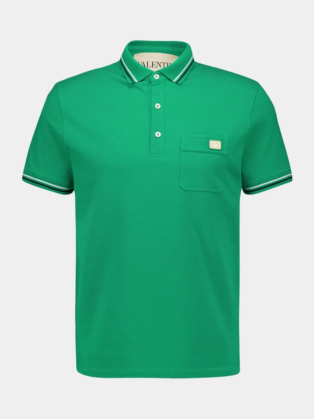 Green Cotton Regular Fit Polo sold by Fashion Clinic