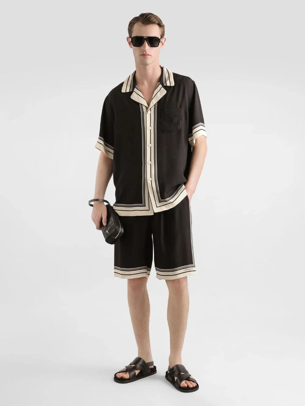 Black Silk Hawaii Logo Shirt sold by Fashion Clinic