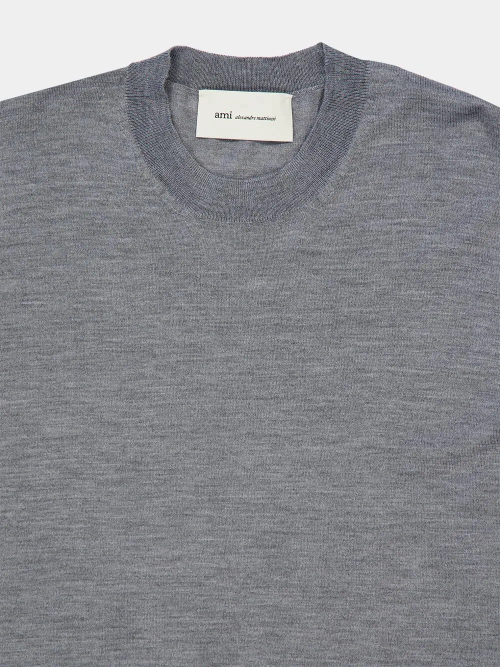 Carbone Grey Thin Wool Crewneck Ami De Coeur Sweater sold by Fashion Clinic product image thumbnail 3