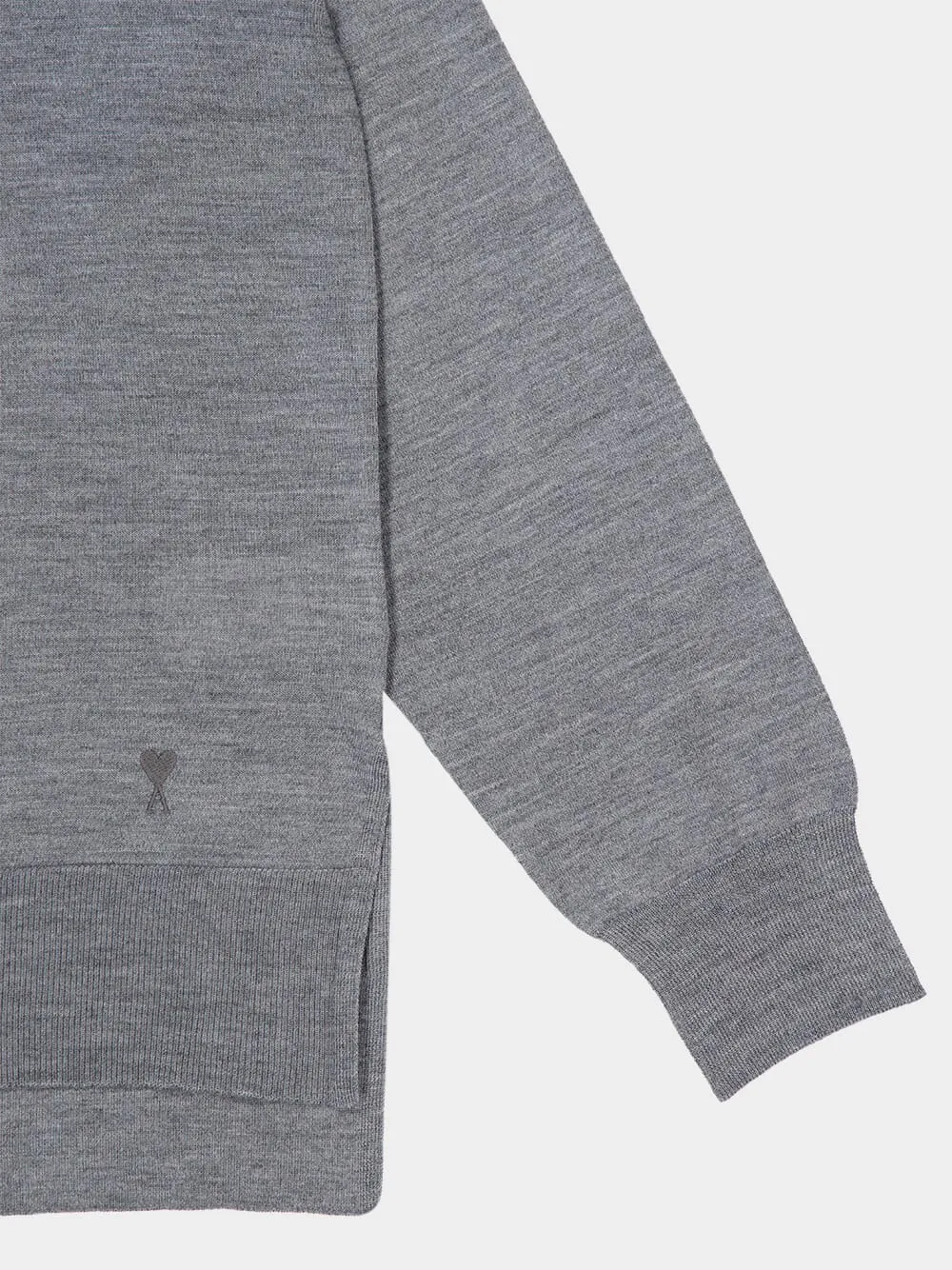 Carbone Grey Thin Wool Crewneck Ami De Coeur Sweater sold by Fashion Clinic product image thumbnail 4