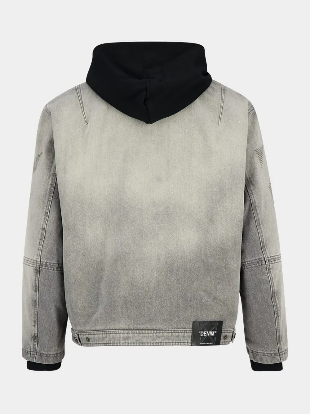 Sun-Faded Grey Aviator Fleece Denim Jacket sold by Fashion Clinic product image thumbnail 2