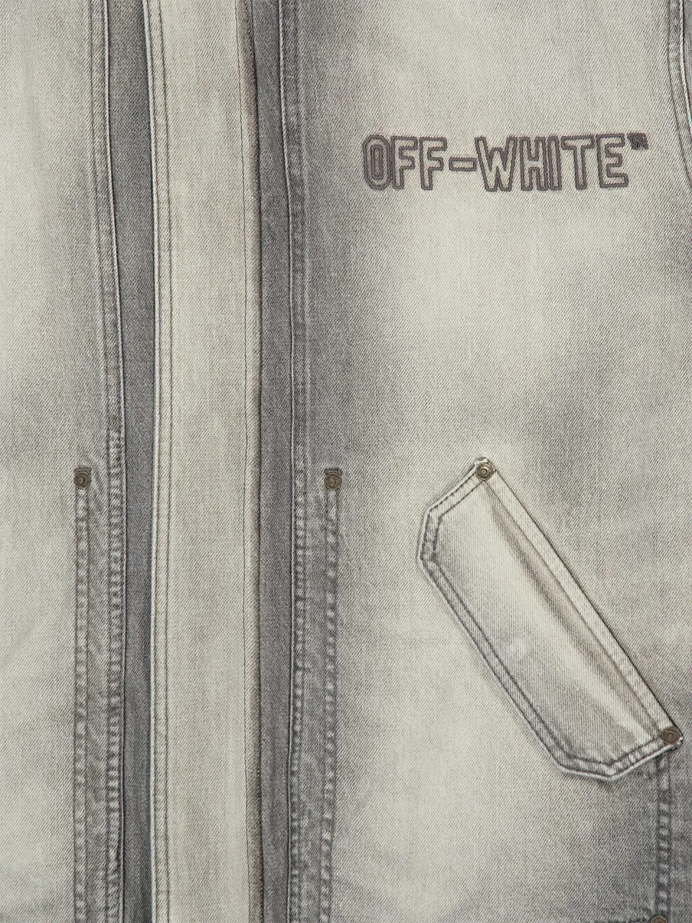 Sun-Faded Grey Aviator Fleece Denim Jacket sold by Fashion Clinic product image thumbnail 3