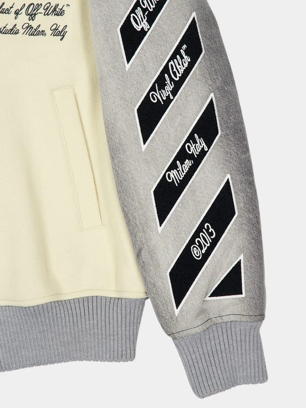 Relaxed Varsity Wool Denim Jacket sold by Fashion Clinic product image thumbnail 4