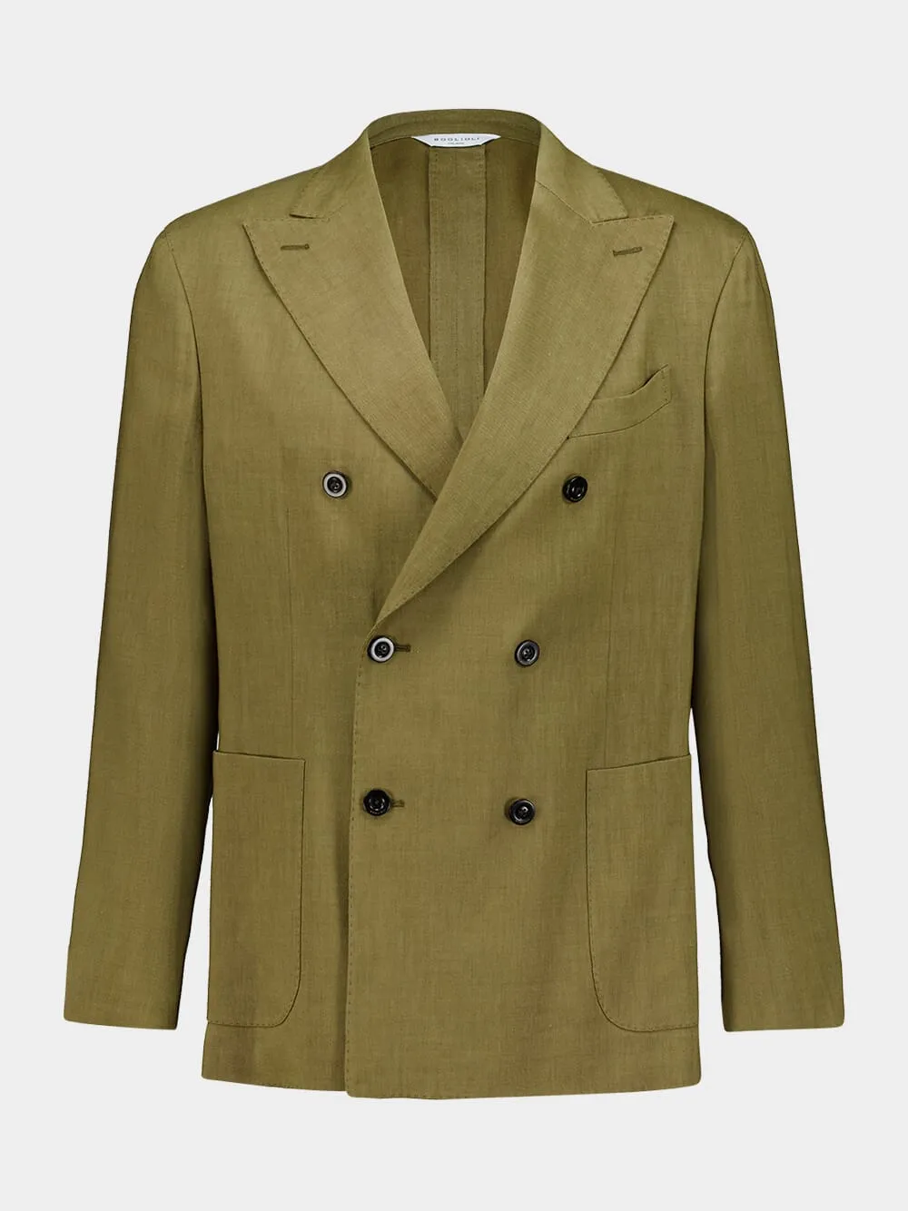 Green Linen Double-Breasted Suit sold by Fashion Clinic