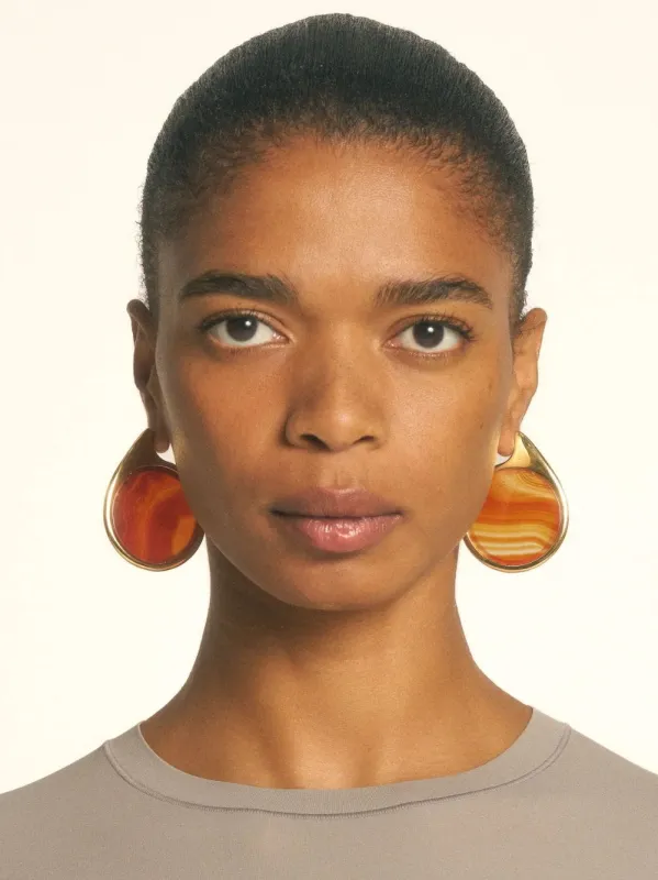 Gold Dusk Agate Earrings sold by Fashion Clinic