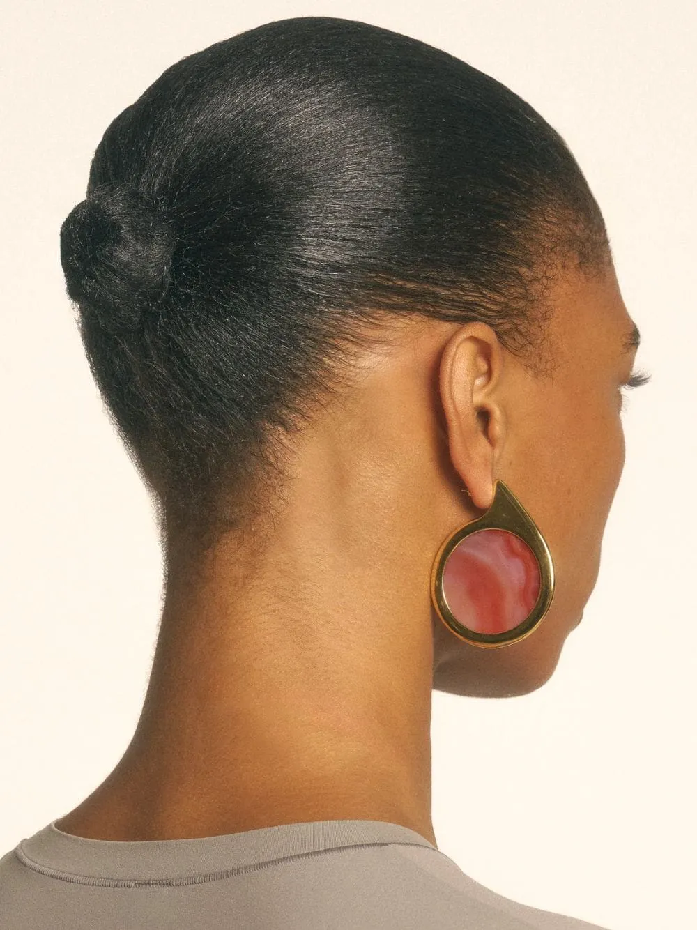 Gold Dusk Agate Earrings sold by Fashion Clinic product image thumbnail 3