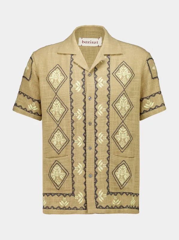 Taupe Mexican Shirt made by Fashion Clinic