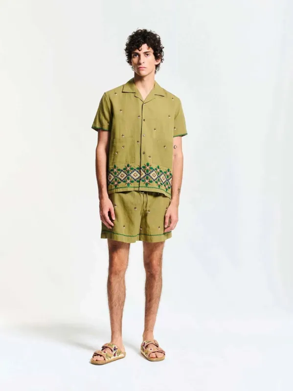 Khaki Pistachio Shirt made by Fashion Clinic