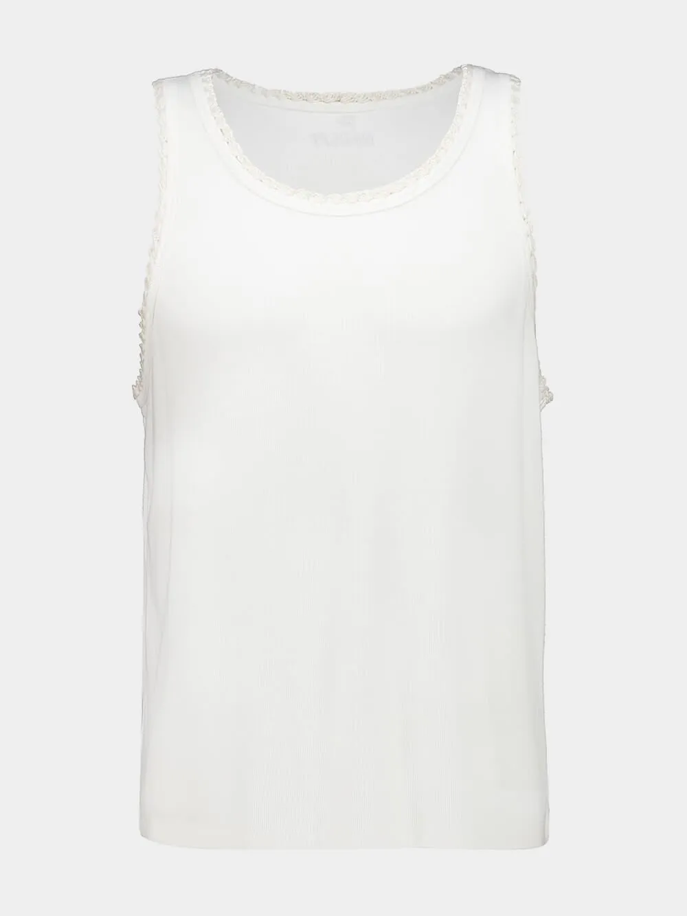 White Croquet Tank Top sold by Fashion Clinic