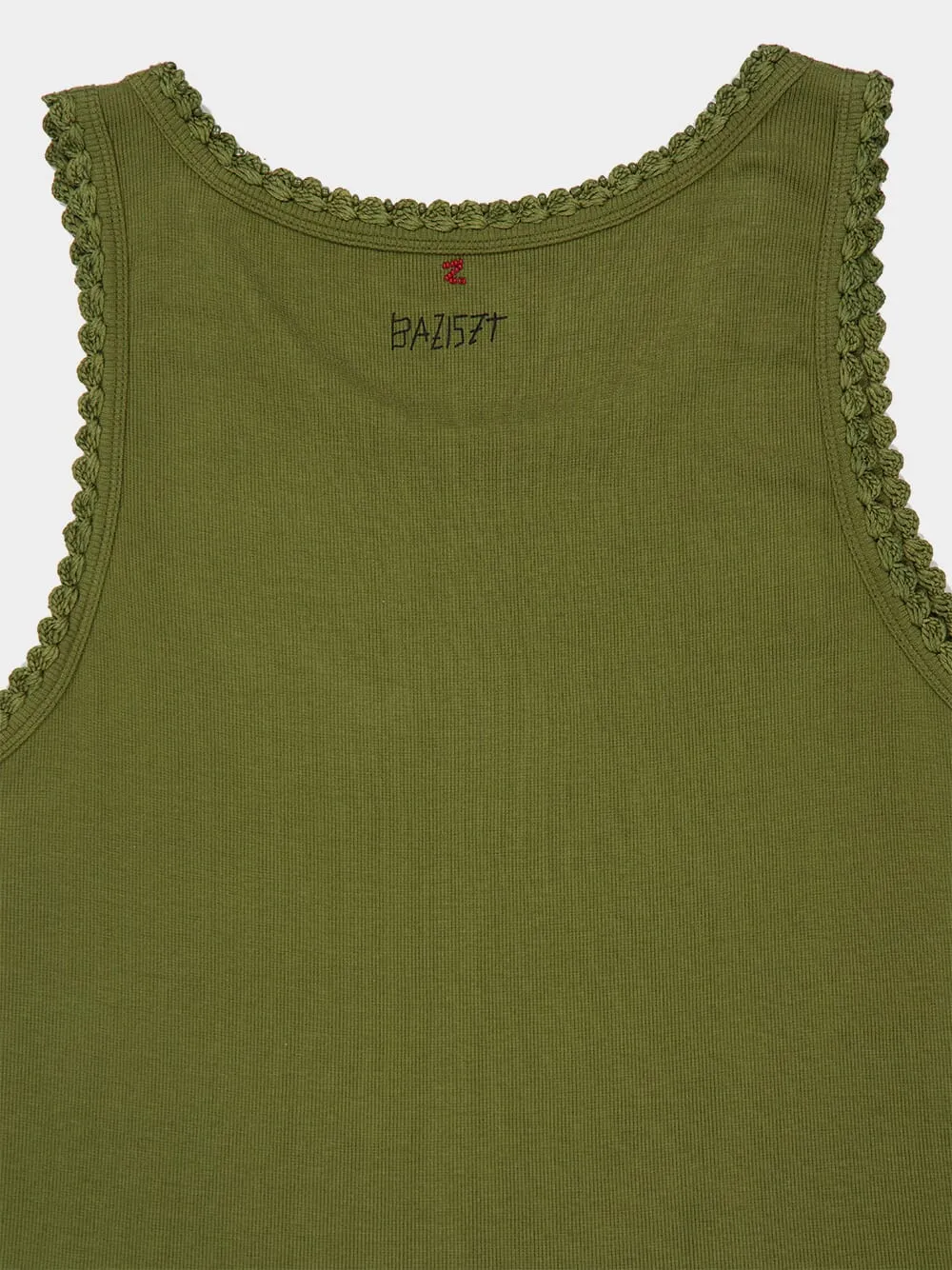 Khaki Croquet Tank Top sold by Fashion Clinic product image thumbnail 4