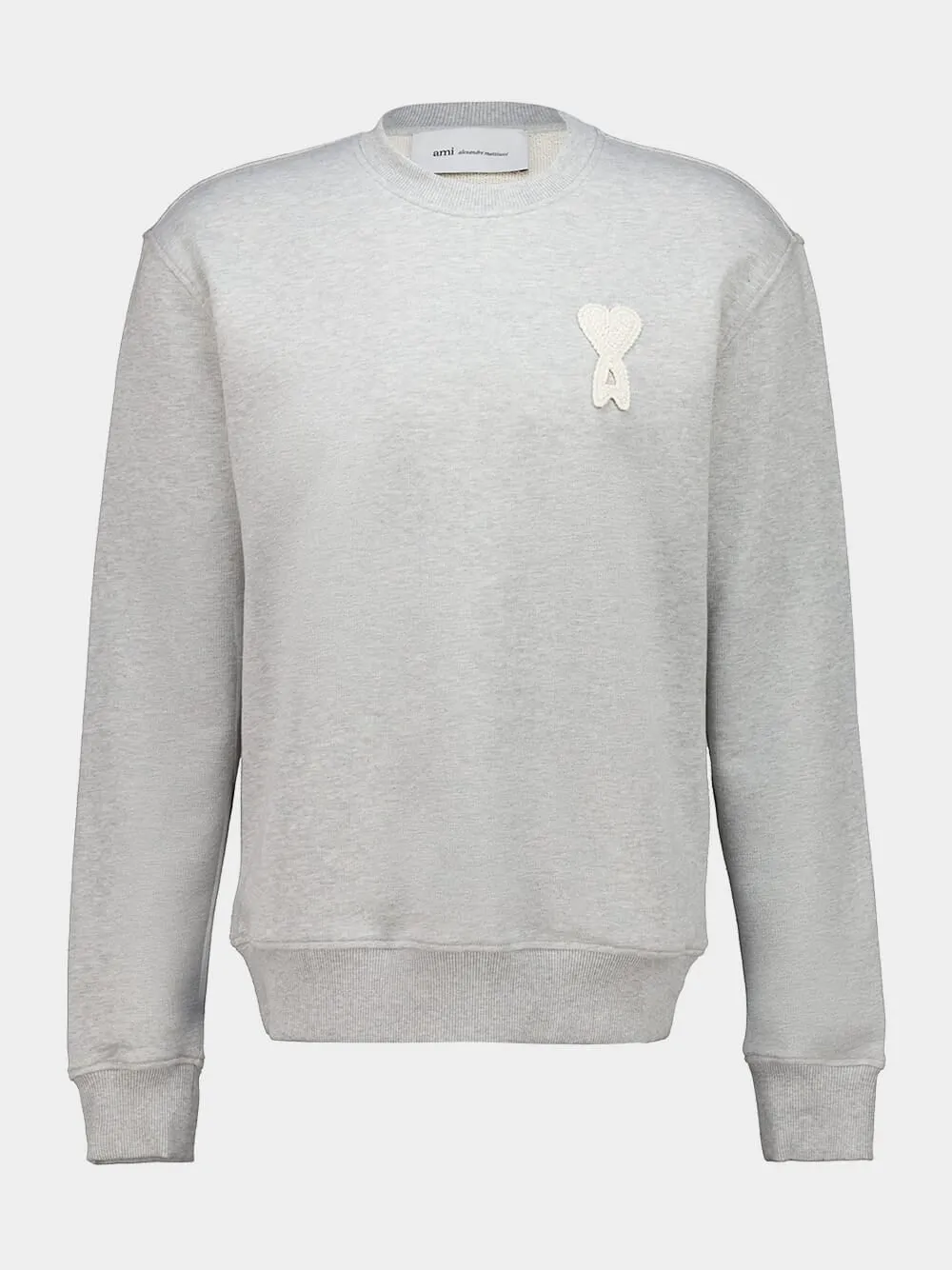 Ash Grey Cotton Knitted Ami De Coeur Sweatshirt sold by Fashion Clinic product image thumbnail 2