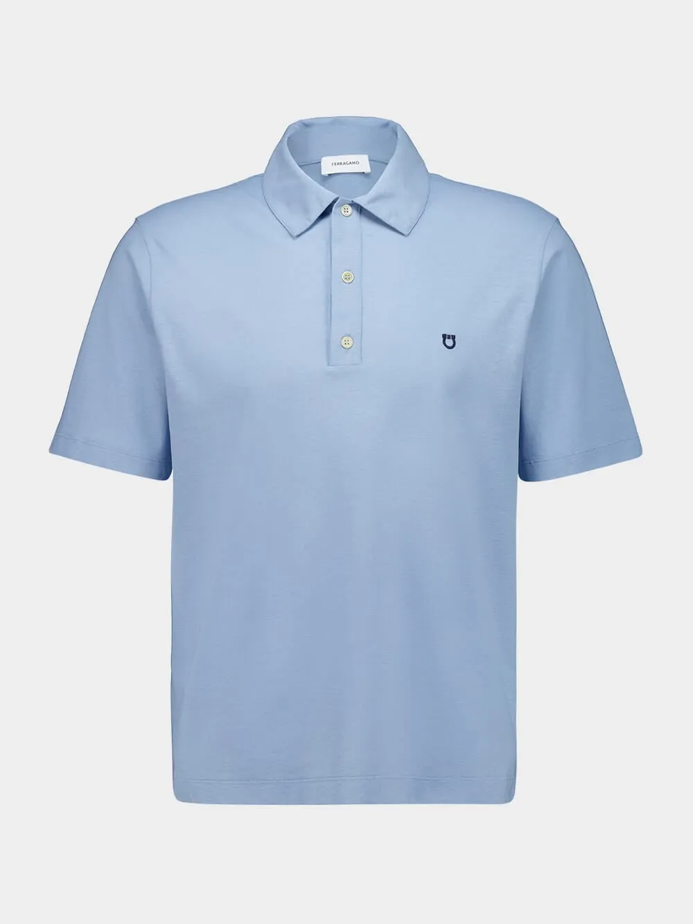 Blue Cotton Jersey Polo Shirt sold by Fashion Clinic